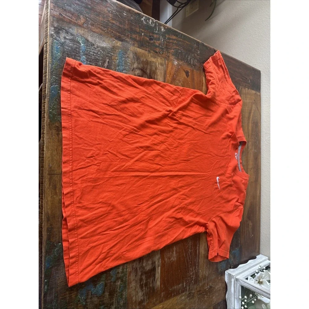 Nike Dri Fit Shirt Mens  Large Orange Crew Neck Pullover